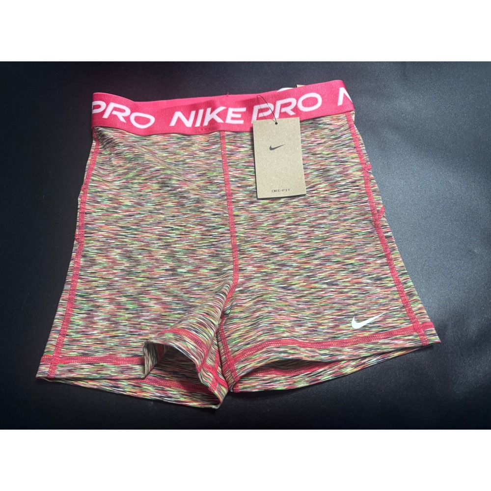Nike NEW Women's Pro 3''‎ Athletic Shorts High Rise Dry Fit Multi Small